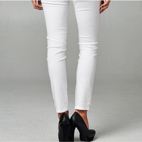 Angry Rabbit Skinny Jeans Women’s 27 White Made USA Cotton Spandex Stretch Ankle - Picture 2 of 11